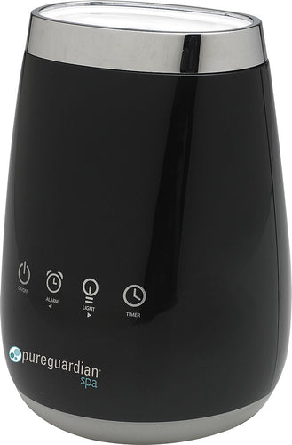 PureGuardian - Deluxe Aromatherapy Essential Oil Diffuser with Touch Controls & Alarm Clock - Black Onyx