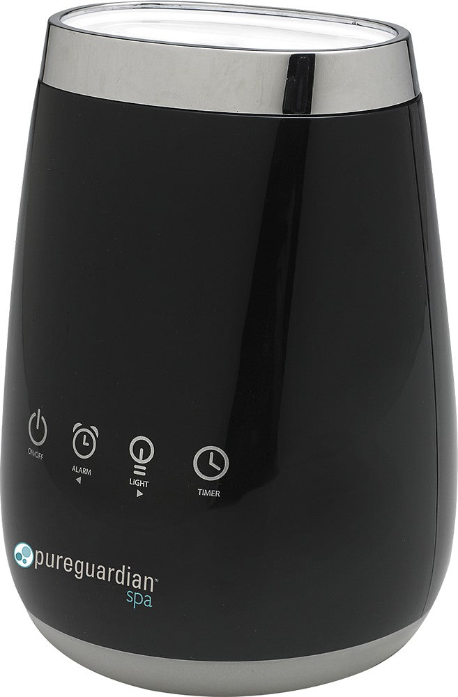PureGuardian - Deluxe Aromatherapy Essential Oil Diffuser with Touch Controls & Alarm Clock - Black Onyx